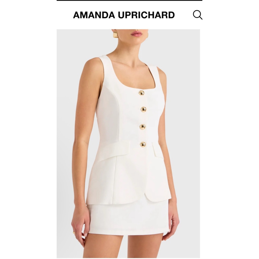 NWT Amanda Uprichard White Kya Romper Size S - Picture 3 of 5